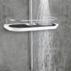 Unyqoos® Badekamer Douche Caddy met Verstelbare Houders en Haken voor Douchestang Bevestiging zonder Boren