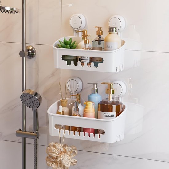 550x550-24764.jpg Unyqoos® Twee Stuks Wandgemonteerde Doucherekken Zonder Boren voor Badkamer en Keuken