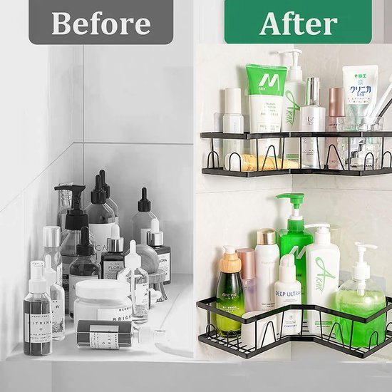 Unyqoos® Stijlvol zwart douchewandrek zonder boren voor badkamer en keuken