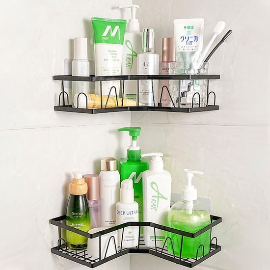 Unyqoos® Stijlvol zwart douchewandrek zonder boren voor badkamer en keuken