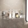 Unyqoos® Transparante doucheplank met zuignap en afvoer voor badkamer en keuken