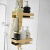 Unyqoos® Roestvrijstalen douche-organizer met haken en ruime opbergmogelijkheden