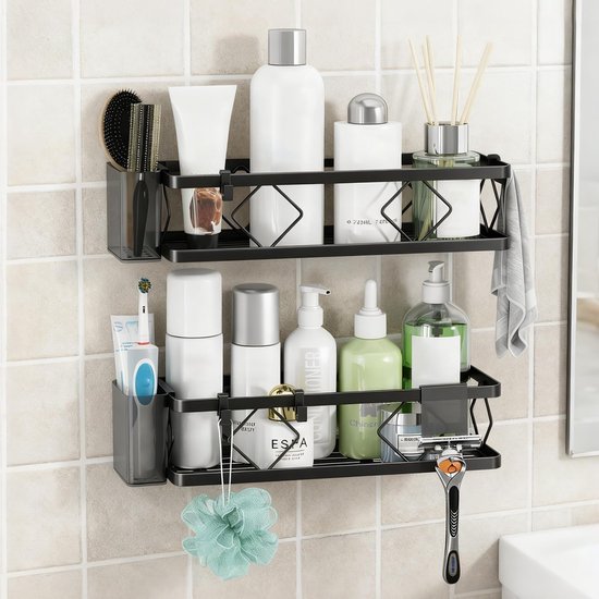 Unyqoos® Stijlvolle douche-organizer met zelfklevende montage en praktische opbergruimte