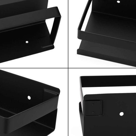 Unyqoos® Multifunctioneel Roestvrijstalen Wandrek voor Badkamer en Keuken, 30 cm, Zwart