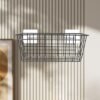 Unyqoos® Zwarte metalen opbergmand zonder boren voor badkamer en keuken, zelfklevend en ruimtebesparend ontwerp
