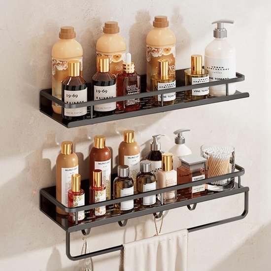 550x550-24973.jpg Unyqoos® Tweedelige wandplank zonder boren voor badkamer en keuken met haken