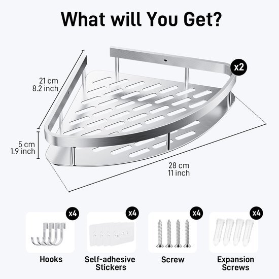 550x550-24980.jpg Unyqoos® Zelfklevende roestvrijstalen doucheplank set voor badkamer en keuken