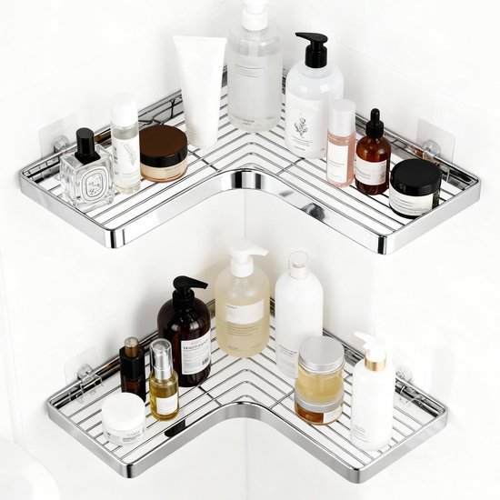 550x550-25034.jpg Unyqoos® Set van twee roestvrijstalen hoekrekken voor de douche zonder boren
