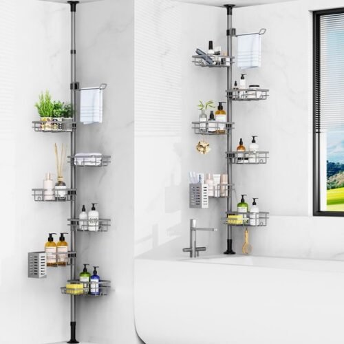 550x550-25104.jpg Unyqoos® Telescopisch hoekrek voor badkamer met verstelbare doucheplankjes en accessoires