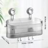 550x550-25148.jpg Unyqoos® Transparant grijs badrek zonder boren met sterke zuignap en haken