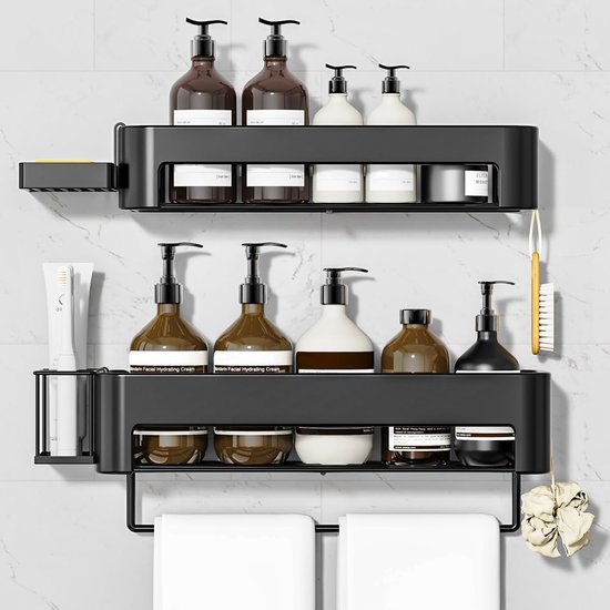 550x550-25191.jpg Unyqoos® Ruime en stevige badkamer organizer set met snel droogrek en haken