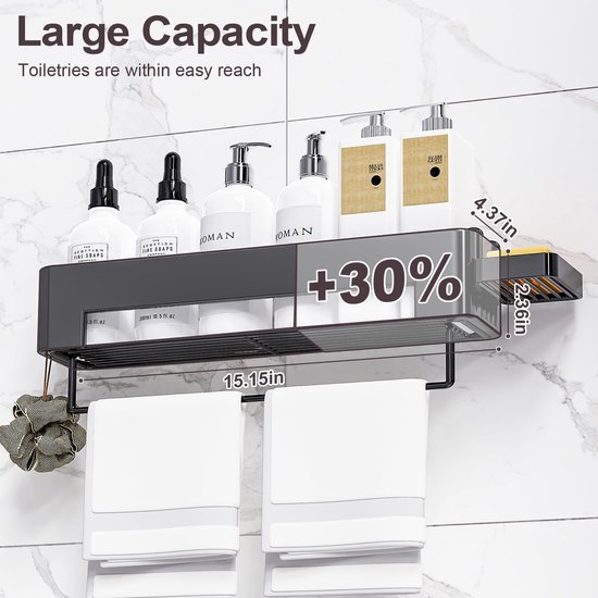 550x550-25192.jpg Unyqoos® Ruime en stevige badkamer organizer set met snel droogrek en haken
