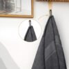 Unyqoos® Set van Luxe Grote Saunahanddoeken van 100% Katoen met Ophanglus - Extra Absorberend en Zacht, Grijs