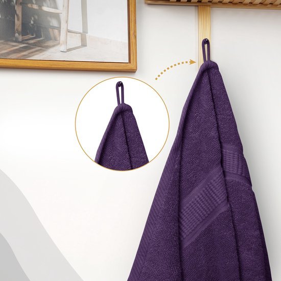 Unyqoos® Set van 2 Luxe Saunahanddoeken 80 x 200 cm met Ophanglus, Absorberend en Zacht, 100% Katoen