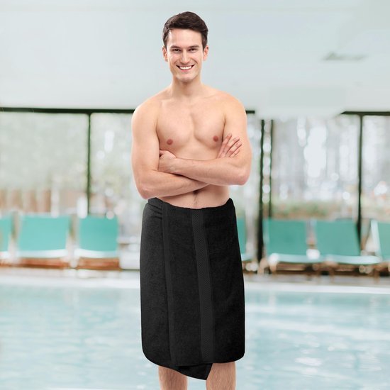 Unyqoos® Set van 6 Luxe Zachte en Absorberende Badhanddoeken met Ophanglussen in Zwart