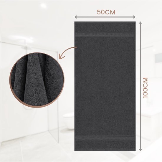 Unyqoos® Zachte en Absorberende Set van 6 Katoenen Handdoeken met Ophanglus voor Binnen en Buiten