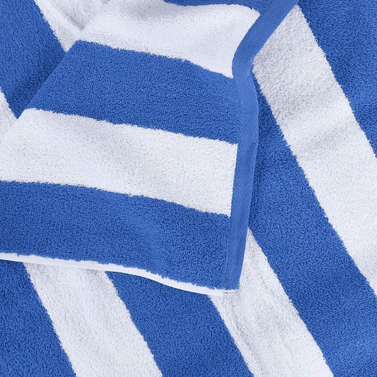 Unyqoos® Set van Vier Luxe Strandhanddoeken met Cabana-strepen voor Optimale Absorptie en Comfort