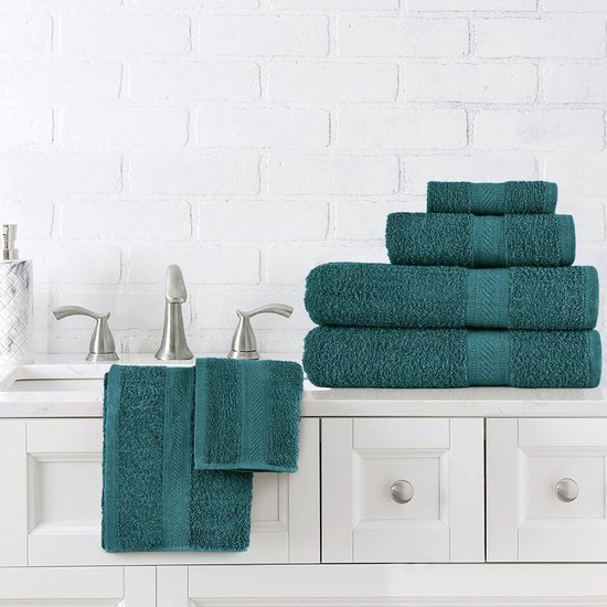 550x550-25337.jpg Unyqoos® Luxueuze Handdoekenset van Zacht Katoen voor Badkamer en Wellness Ontspanning, 6-delig