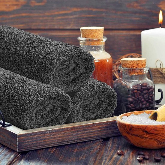 550x550-25353.jpg Unyqoos® Set van 4 Luxe Badhanddoeken van Hoogwaardige Kwaliteit voor Badkamer en Strandgebruik in Stijlvol Grijs