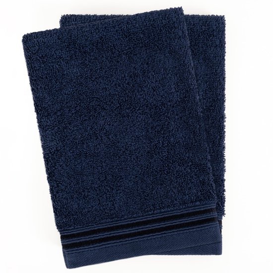 550x550-25358.jpg Unyqoos ® Set van 2 Luxe Washandjes in Donkerblauw, Zacht Badstof Katoen voor Dagelijks Gebruik