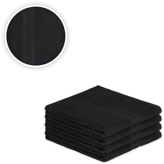550x550-25372.jpg Unyqoos® Zachte en Luxe Handdoekenset van 4 Stuks voor Optimaal Comfort in Zwart