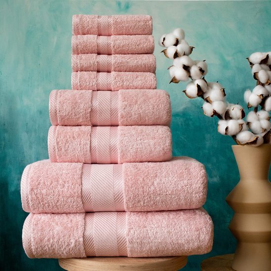 Unyqoos® Zachte en Absorberende 8-delige Handdoekenset van Luxe Katoen voor Badkamer en Spa