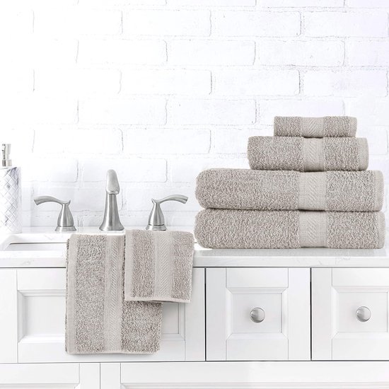 Unyqoos® Zachte en Luxe Handdoeken Set voor Dagelijks Gebruik - 6-Delig Inclusief Badlakens, Handdoeken en Waslapjes