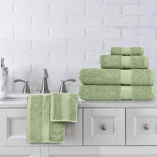 550x550-25482.jpg Unyqoos® Luxueuze Handdoekenset van 6 Stuks voor Uw Badkamerervaring - 100% Katoen, Super Absorberend