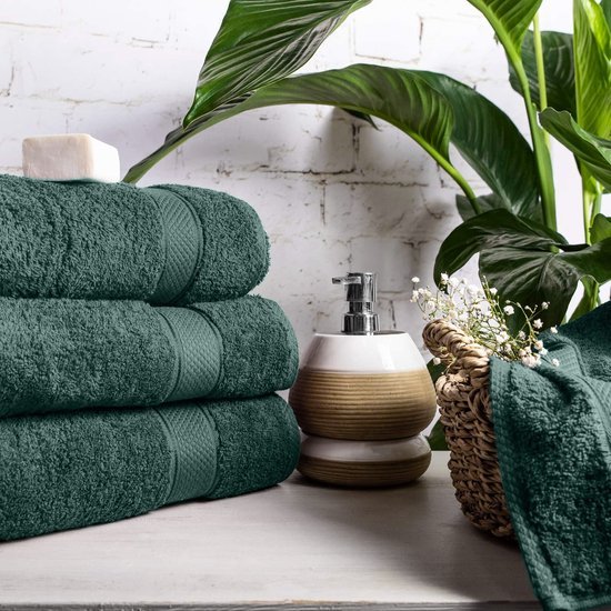 Unyqoos® Set van Luxe Handdoeken in Diepgroen Kleur voor Optimale Comfort en Absorptie
