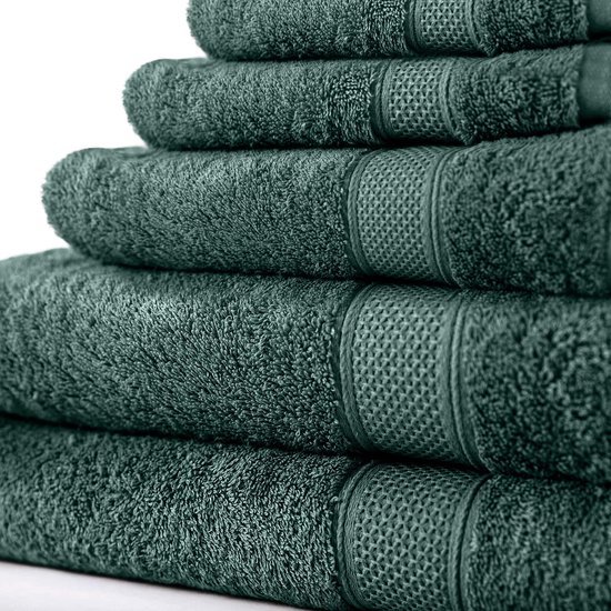 Unyqoos® Set van Luxe Handdoeken in Diepgroen Kleur voor Optimale Comfort en Absorptie