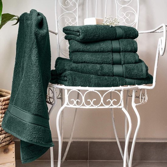 Unyqoos® Set van Luxe Handdoeken in Diepgroen Kleur voor Optimale Comfort en Absorptie