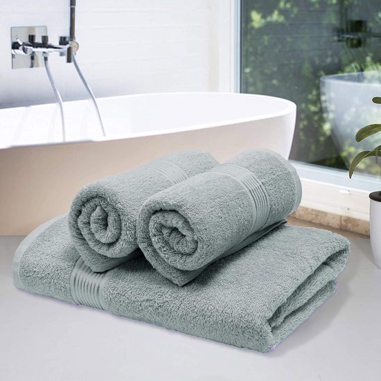 Unyqoos® Verwen Jezelf met Luxe, Zachte en Absorberende Katoenen Handdoekenset van 4 Stuks