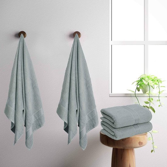 Unyqoos® Verwen Jezelf met Luxe, Zachte en Absorberende Katoenen Handdoekenset van 4 Stuks