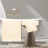 Unyqoos® Zeer Zachte Ivoorkleurige Katoenen Handdoekenset voor Luxe Badervaringen, Set van 4