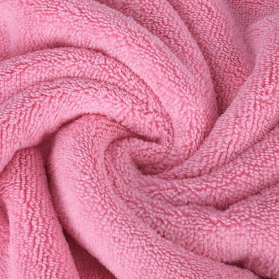 Unyqoos® Zachtroze Set van Vier Luxe Microvezel Handdoeken voor Sneldrogend Comfort en Zacht Huidgevoel