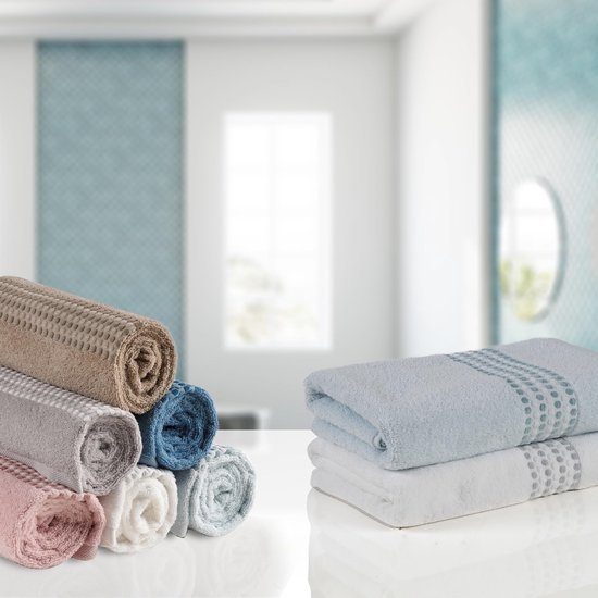 Unyqoos® Zacht en Luxueus Groot Badlaken Set van 2, 70 x 140 cm, Poederroze Katoenen Handdoeken voor Thuis en Reizen