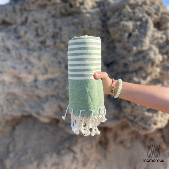Unyqoos® Set van 2 Luxe en Absorberende Strand- en Saunahanddoeken van 100% Katoen met Elegante Franjes