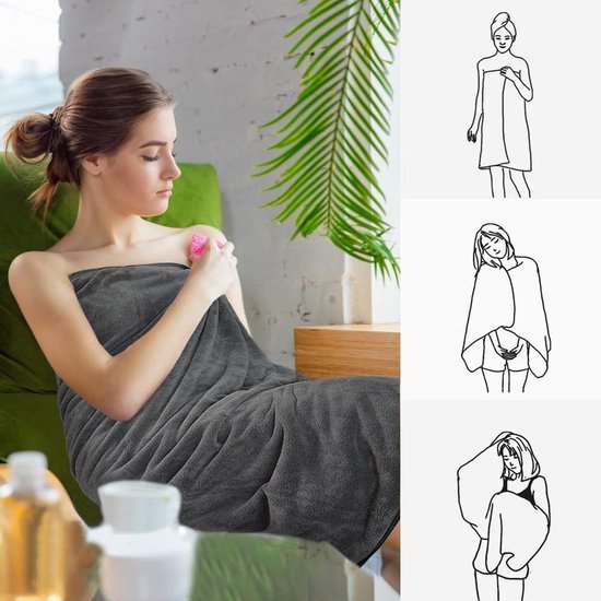 550x550-25685.jpg Unyqoos® Extra Grote Microvezel Badhanddoek voor Sneldrogend en Zacht Comfort in Donkergrijs