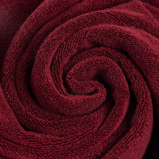 Unyqoos® Luxueuze Set van 2 Badhanddoeken, Rijke Merlot Kleur, 100% Zacht Katoen, 70x140 cm