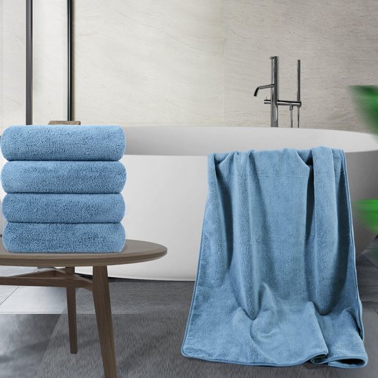 550x550-25771.jpg Unyqoos® Zachte en Sneldrogende Microvezel Badhanddoeken Set van 4 - Groot Formaat voor Comfort en Gemak