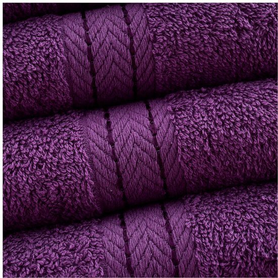 Unyqoos ® Set van Luxe 10-Delige Familiehanddoeken in Diep Paars, Gemaakt van Hoogwaardig Egyptisch Katoen