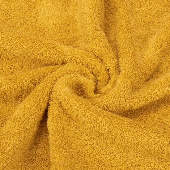 Unyqoos® Set van 4 Luxe Handdoeken, Zacht en Absorberend, 100% Katoen, Mosterd Geel, 50 x 100 cm