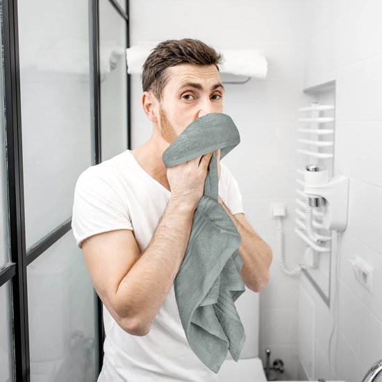 550x550-25876.jpg Unyqoos ® Zachte en Luxe Handdoekenset van Katoen - Absorberend en Comfortabel voor Dagelijks Gebruik (Set van 6, Grijs)