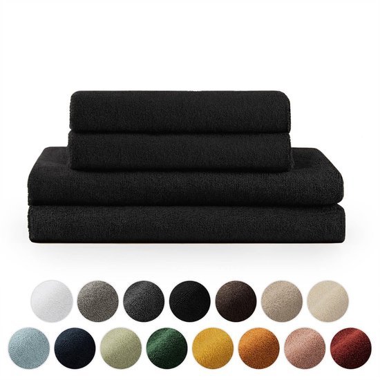 Unyqoos ® Luxueuze 4-delige Handdoekenset van Hoogwaardige Katoen voor Optimale Absorptie en Zacht Comfort