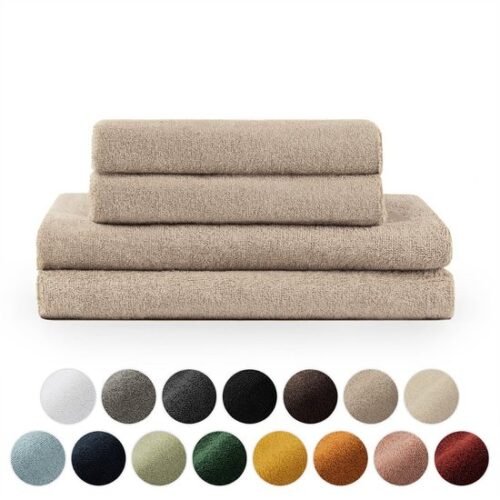 Unyqoos ® Luxueuze Zachte Handdoekenset van Hoogwaardige Kwaliteit, 4-delig, 100% Katoen, 2 x (70 x 140 cm) + handdoek 2 x 50 x 100 cm