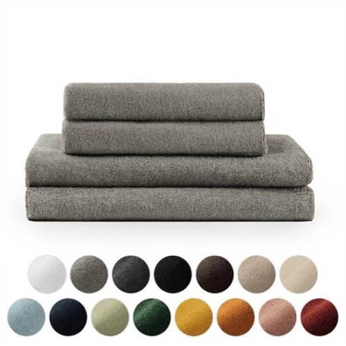 550x550-25972.jpg Unyqoos ® 4-Delige Luxe Handdoekenset van Hoogwaardig Katoen voor Optimale Absorptie en Comfort 2 x (70 x 140 cm) + handdoek 2 x 50 x 100 cm
