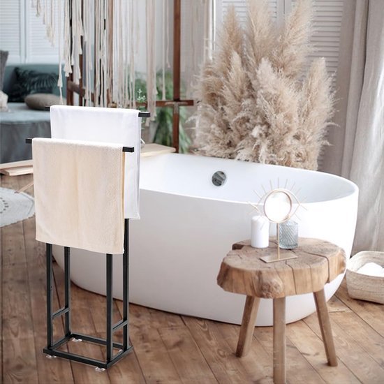 Unyqoos ® Stijlvolle Vrijstaande Handdoekhouder met Twee Hoogte-opties voor Badkamer en Keuken