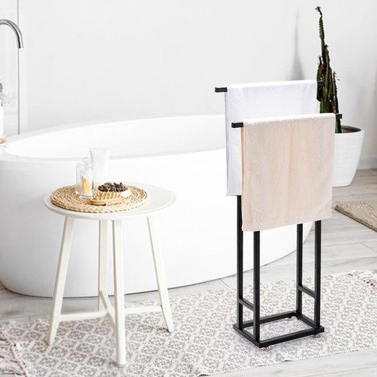 Unyqoos ® Stijlvolle Vrijstaande Handdoekhouder met Twee Hoogte-opties voor Badkamer en Keuken