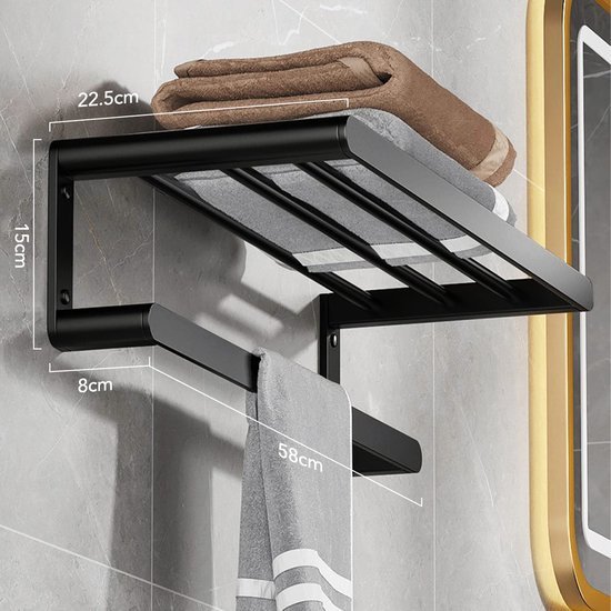 Unyqoos ® Stijlvolle Dubbele Handdoekhouder met Eenvoudige Installatie voor Badkamer en Keuken