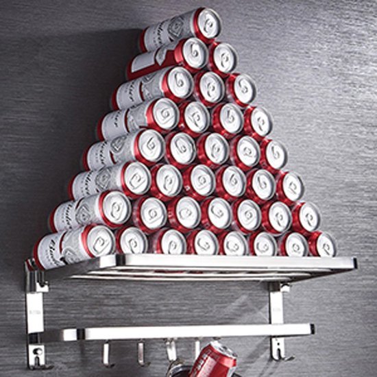 Unyqoos ® Zelfklevende Handdoekhouder met Dubbele Stangen en Haken voor Badkamer en Keuken